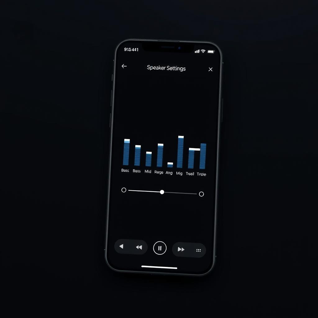 Equalizer settings on smart speaker app