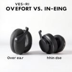 Over-Ear vs. In-Ear ANC Headphones
A side-by-side comparison of over-ear and in-ear active noise cancelling (ANC) headphones, showcasing the distinctive comfort features of each design. In the foreground, a detailed close-up view of the soft, cushioned earcups of an over-ear model, contrasted with the compact, in-ear buds of an in-ear design. The middle ground reveals the relative size and form factor differences between the two headphone types. The background is a plain, neutral studio setting, allowing the headphones to be the central focus. Lighting is soft and diffused, creating a clean, professional aesthetic. The overall mood is one of thoughtful, analytical comparison, inviting the viewer to consider the comfort tradeoffs between these two popular ANC headphone styles.