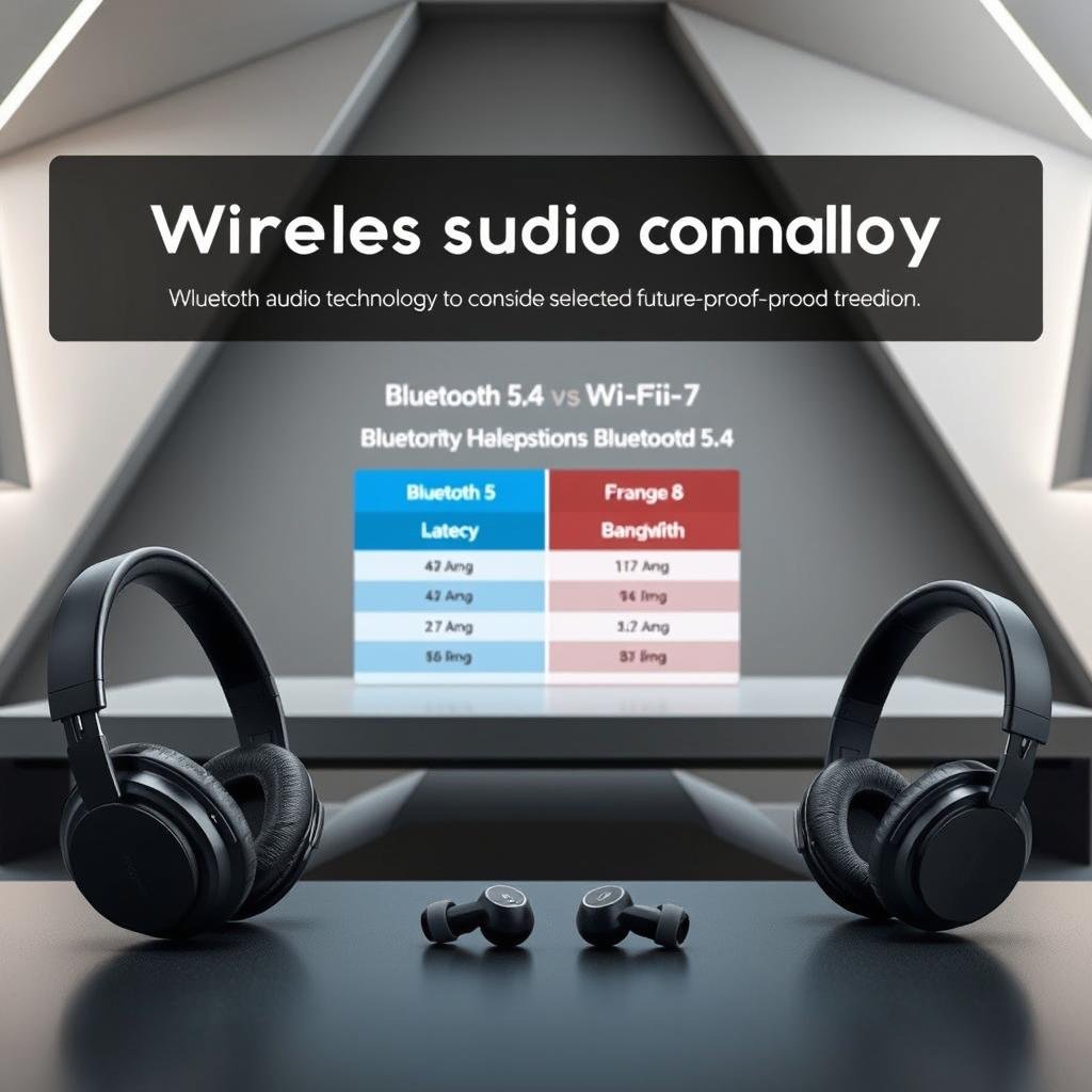 Diagram showing Bluetooth for personal audio and Wi-Fi for home audio